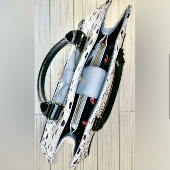 Betsy Johnson Blue Bow with Polka Dots Satchel - Picture 6 of 9